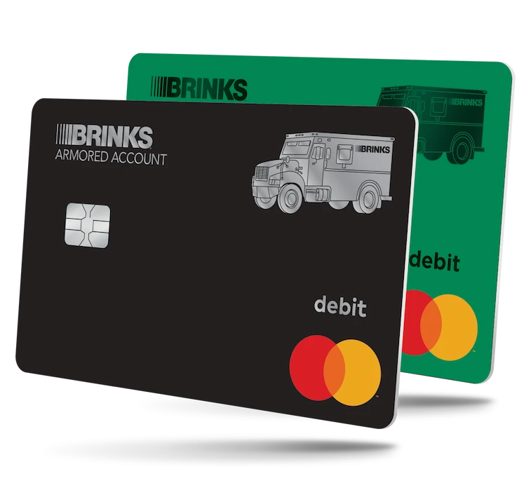 Brinks Armored green and black debit Mastercard